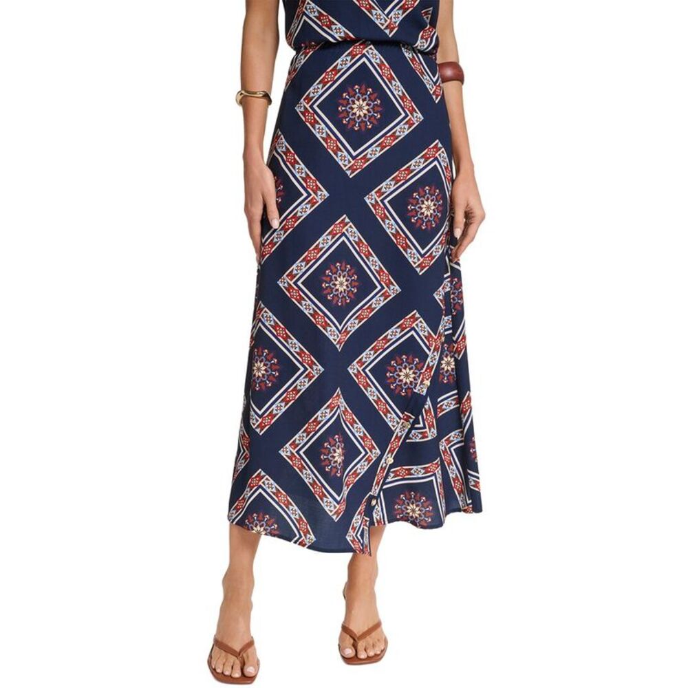 Halston Womens  Scarf Print Skirt